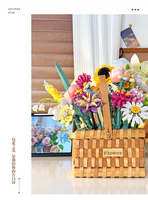 Femibox FL2254 2024 Nouvelle Mode 96 Pièces Blocs de Construction Fleur DIY Décoration Bouquet de Fleurs en Plastique Blocs de Construction Jouets Ensemble