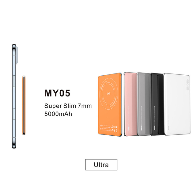 JLX02 Multifunctional 7mm 5000mAh Wireless Ultra Slim Aluminum Alloy Magnetic LED Display High-Efficiency Fast Charge Power Bank