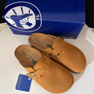 Sepatu Birken kulit sapi antik nyaman, dengan setengah selop tas pinggang kulit asli pakaian luar Boston Tas Pinggang - Product Image 3