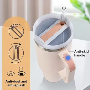 Bouteille d'eau isotherme en acier inoxydable à double paroi personnalisée de 40 oz, gobelet réutilisable, mug de voyage avec poignée pour le camping, 6 à 12 heures - Product Image 3