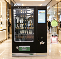 Distributeur automatique de parfums avec grande zone publicitaire, affiche personnalisée pour la promotion de la marque