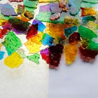 100G de morceaux de verre teinté transparents multicolores - Fragments de mosaïque irréguliers et éclats brisés pour projets artistiques DIY, artisanat du verre