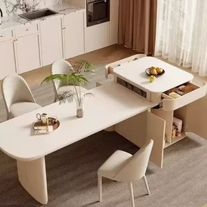 <span class=keywords><strong>Table</strong></span> <span class=keywords><strong>intégrée</strong></span> personnalisée <span class=keywords><strong>avec</strong></span> îlot de cuisine haut de gamme au design luxueux et léger <span class=keywords><strong>avec</strong></span> réglable pour salle à manger petite pièce - Product Image 4