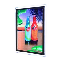 Boîte à lumière LED ultra-mince A2 A3 en acrylique, carrée, suspendue, murale, pleine couleur, 10000 lumens, pour publicité de crème glacée