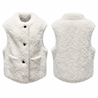 Gilet sans col en fausse fourrure, coupe carrée, trois boutons, poches plaquées, style urbain automne-hiver, OEM