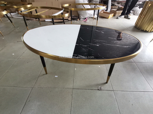 <strong>Mid</strong> <strong>century</strong> Luxury Modern Style French Calcutta Viola Marble Country Sintered Stone Oval Stone Coffee <strong>Table</strong> for Living Room - Product Image 6