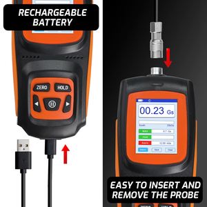 Compteur de champ magnétique multifonctionnel 0 à 2500 mT, capteur Hall haute précision, stockage de 50 données, Gaussmètre portable de haute qualité - Product Image 6