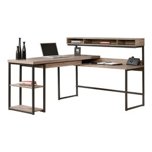 Mesa de esquina para el hogar, muebles de oficina, escritorio de ordenador con estantes, fabricante de PC en forma de L plano multiusos, caja de cartón de madera barata - Product Image 1
