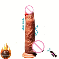 10 Modi Silikon+ABS Plüsch-Dildo Vibrator für Frauen G-Punkt Sexspielzeug Fernbedienung Starke Saugkraft Realistische Berührung 42°C Heizung Magnetisch