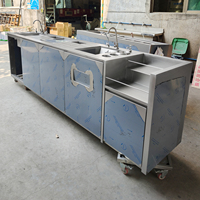 Dispenser Minuman Stainless Steel Lanxin Elektrik Dua Tempat Duduk untuk Bar Koktail 1500W 220-240V Pemanas Komersial Penghangat Makanan