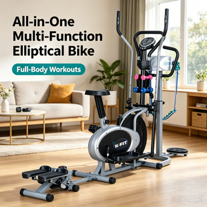 Máquina Elíptica Magnética K-FIT GS-8.2GASTM, Bicicleta Elíptica con Masajeador y Twister para Gimnasio en Casa, Cardio Estacionario - Product Image 1