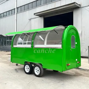 Camion de restauration mobile rond personnalisé Canche, kiosque de cuisine pour burgers et pizzas, remorque de camping avec certification CE - Product Image 1