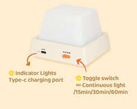 Lampe de nuit rechargeable créative avec logo personnalisé, design carré, ABS de haute qualité, lampe de table LED