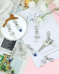 Porte-clés ange gardien avec pierre de naissance, livraison porte-à-porte, vente en gros, cadeau de mariage, cadeau de baptême pour femmes, prêt à expédier - Product Image 5