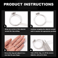 Meilleures ventes en gros Anneau ajusteur d'anneau transparent en silicone de 10cm personnalisé Ajusteur de taille d'anneau invisible