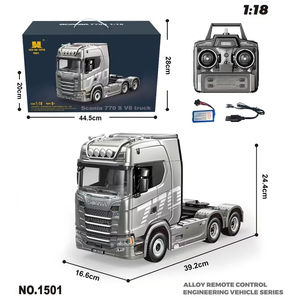 <span class=keywords><strong>Camion</strong></span> RC HUINA 1/18 19CH 1501 770S <span class=keywords><strong>Scania</strong></span> en alliage, tracteur télécommandé 2.4G avec lumières et sons, jouet de chantier - Product Image 1