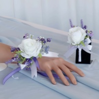 Ensemble d'accessoires de mariage : Corsage de poignet pour la mariée et le marié, fleurs artificielles personnalisées, boutonnières multicolores pour demoiselles d'honneur et garçons d'honneur