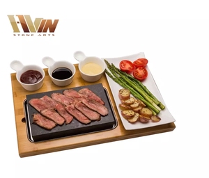 Yo gano piedra amazon mejor vendiendo utensilios de cocina de piedra de barbacoa carne negro Rock Grill Lava filete conjuntos - Product Image 1
