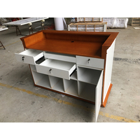 Table de réception en bois MDF, comptoir de réception avec belle peinture et Design, à bas prix, caisse en bois