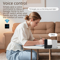 SIXWGH Interrupteur Mural Intelligent Tuya WiFi Tactile avec Panneau en Verre Trempé 1/2/3/4 Gang Télécommande SmartLife Compatible Alice Google Home Alexa