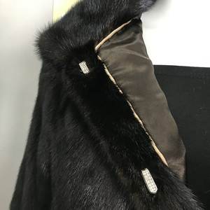 Trench <span class=keywords><strong>Lungo</strong></span> da Donna Autunnale e Invernale in Vera Pelliccia <span class=keywords><strong>di</strong></span> <span class=keywords><strong>Visone</strong></span> Marrone, Ampio, Impermeabile con Imbottitura in Cotone e Chiusura a Cerniera - Product Image 6