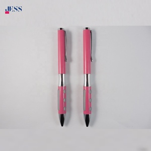 ปากกาลูกลื่นอะลูมิเนียมสีชมพูด้ามยางนิ่มสลักโลโก้ด้วยเลเซอร์ออกแบบให้เป็นเอกลักษณ์ปากกาเขียนความกว้าง1.0มม. - Product Image 2