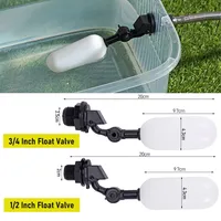 Dn15/DN20 Vanne de remplissage automatique flottante réglable Réservoir de remplissage automatique Contrôle du niveau d'eau Vanne à boisseau sphérique à flotteur en plastique