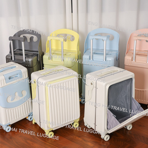 <span class=keywords><strong>Valise</strong></span> en aluminium pour enfants, nouvelle <span class=keywords><strong>valise</strong></span> de voyage pour bébé avec roulettes pivotantes et garde-corps pour l'embarquement et la promenade, porte-gobelet - Product Image 1