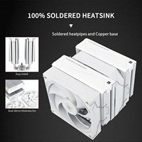 Thermalright Royal Pretor 130 Blanc 158mm CPU Air Cooler Double Fans 6 tuyaux de chaleur pour le refroidissement de l'ordinateur