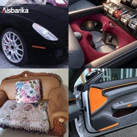 Film adhésif décoratif en vinyle PVC velours, 14 couleurs, film auto-adhésif pour envelopper la carrosserie, autocollants pour voiture, enveloppe en tissu suédé pour voiture