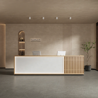 Comptoir de réception d'entreprise de style chinois, comptoir de bar pour hall d'hôtel, comptoir de service pour salon de beauté, comptoir de caisse pour magasin de vêtements