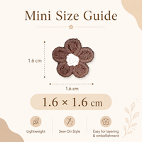 Mini patch brodé de fleurs brunes de 1,6 cm, appliques à coudre pour vêtements, sacs, chapeaux, accessoires pour cheveux et ensembles de décoration DIY.