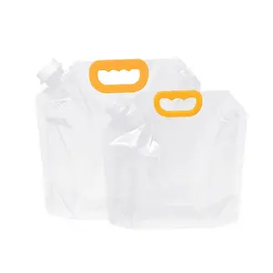 Custom 1L 2L 5L Collapsible Plastic Beer Beverages Storage Container Water Carrier Tank Spout Bag For Camping Hiking Emergency