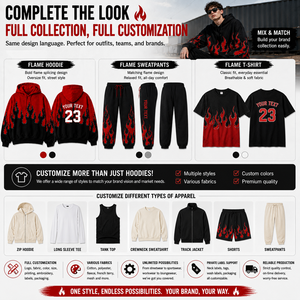 <span class=keywords><strong>Felpa</strong></span> con Cappuccio Oversize Personalizzata con Grafica Fiamma, Unisex, Streetwear, per Vendita all'Ingrosso - Product Image 6