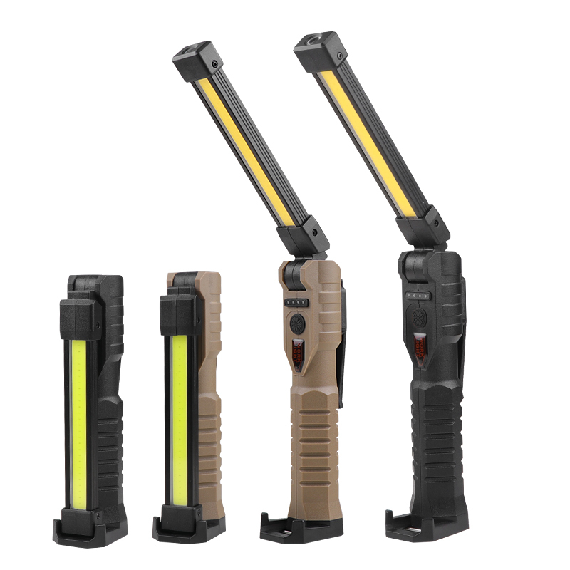 Portable Rechargeable LED Work Magnetic Flashlight 180 Rotate Foldable Design Hanging Mechanic Car Repairing 7 Modes IP56