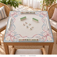 Tapis de Mahjong Yugaland en caoutchouc résistant à la saleté, antidérapant, lavable, inodore, 800*800mm, 3mm, pour coin de jeu de Mahjong, utilisable toute l'année