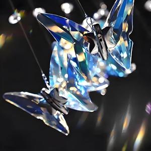 Nuovo Campanello a Vento in Cristallo a Forma di Farfalla con Illuminazione Magica, Accessori Fai-da-te per l'Atmosfera Domestica, Pietra di Cristallo per Interni - Product Image 1