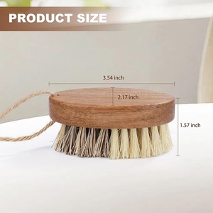 En stock <span class=keywords><strong>Brosse</strong></span> de nettoyage suspendue en bois de santal et sisal pour la cuisine, pour pommes de terre et carottes - Product Image 6