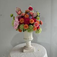 J-FB151 Vente en gros de boules de fleurs rouges artificielles en soie, centres de table pour mariage, décoration de boules de fleurs roses