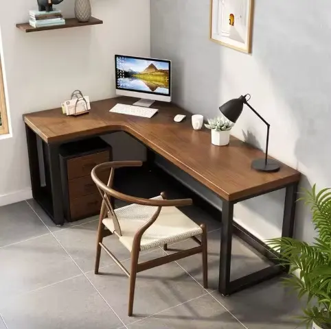 Meer Design Moderne Verwijderbare Thuishoek Opvouwbare L-Vorm Schrijven Executive Office Computer Gaming Desk Met Plank