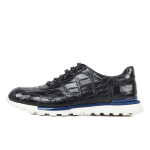Zapatillas de Hombre de Piel de Cocodrilo de Lujo, Zapatillas Deportivas de Piel Vacuna Genuina con Patrón de Cocodrilo Exótico, Zapatos Casuales de Vestir para Hombre - Product Image 2