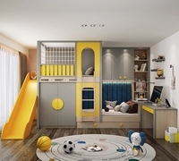 Lit superposé moderne pour enfants, lit superposé polyvalent, mobilier de maison, style ferme, école, avec panneau en bois