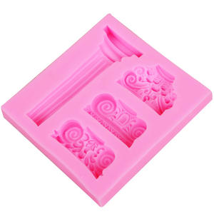4 Uds 3D textura fina clásico simple Euro retro Palacio columna romana y forma de estigma molde de silicona DIY - Product Image 3