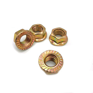 Écrou à bride en zinc couleur <span class=keywords><strong>prix</strong></span> usine de haute qualité M4 M5 M6 M7 M8 écrou de blocage à bride hexagonale moletée et filetée - Product Image 6