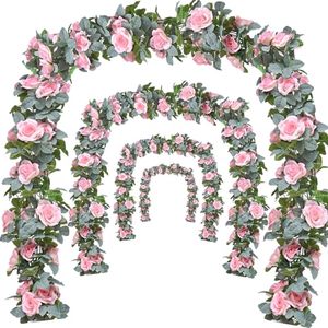 Enredadera de rosas artificiales para arco de boda, enredadera decorativa de peonías y ratán - Product Image 1