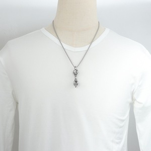 Yunnique – collier avec pendentif couronne en acier inoxydable, design géométrique, chaîne de 60cm, style punk à la mode - Product Image 3