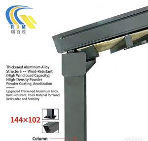 פרגולות גג נפתחות ממונעות, הצללה חיצונית, פרגולה מאלומיניום ו-PVC, גג מתקפל - Product Image 4