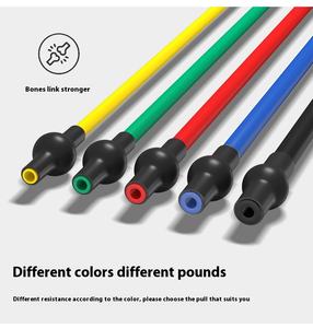 Ensemble de bandes de résistance multifonctionnelles en TPE naturel Tube de corde élastique de yoga en un mot Équipement de musculation - Product Image 4