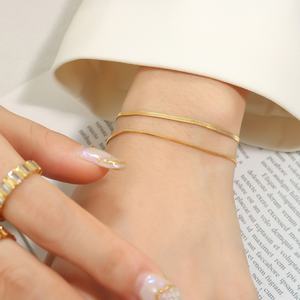 INS Style Double Layer <b>Snake</b> Bone Shape <b>Bracelet</b> Titanium Steel Gold Plating Fashionable Stainless Steel Jewelry Wholesale - Product Image 3