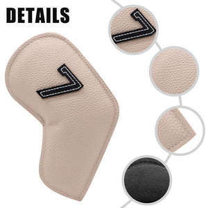 Fundas Personalizadas para Palos de Golf OEM, Juego de 10 Piezas (3-9, A, P, S), Fundas de Cuero PU para Palos de Golf con Borde Aceitado, Coloridas - Product Image 2